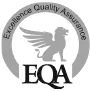 EQA Excellence Quality Assurance certification seal with winged lion logo.