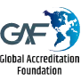 GAF Global Accreditation Foundation logo with a blue world map graphic.