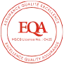 Red EQA registration seal displaying official MSCB license number.
