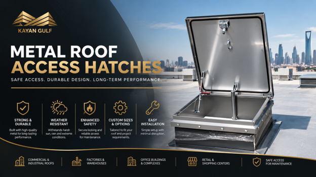 Metal roof access hatch